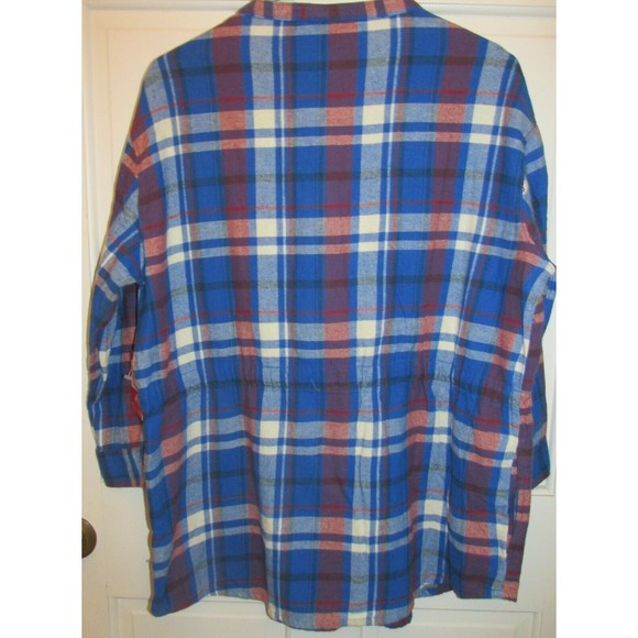 EMS Eastern Mountain Sports Womens Plaid Button Front Flannel Tunic Shirt Size L - Picture 8 of 10